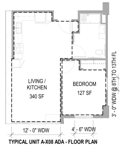 1 Bedroom Type J – Accessible