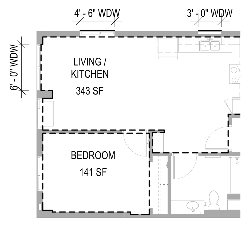 1 Bedroom Type H floor plan at Hoʻohiki Senior Living